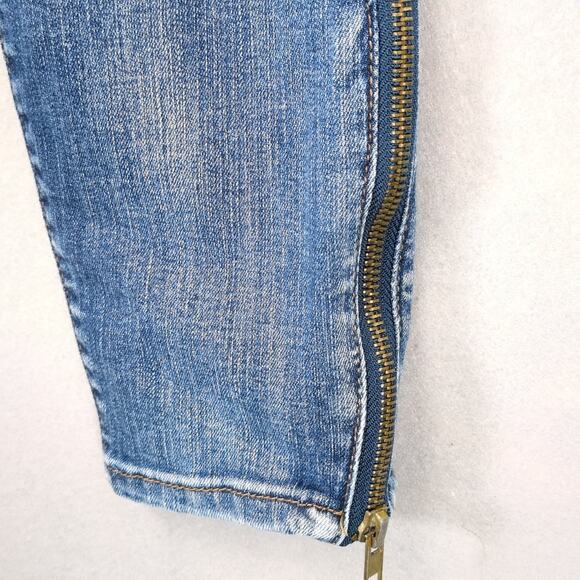 Kut from the Kloth Women's 6 Zipper Ankle Jeans Tapered Leg Stretch Denim Y2K - Picture 3 of 6